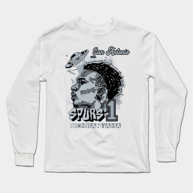 Victor Wembanyama Long Sleeve T-Shirt by BINSU